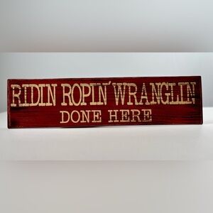 Creative Co-Op Rustic Sign with Cream Text 19” X 5”